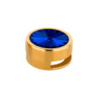 Slider mit Rivoli Majestic Blue 12mm (ID 10x2mm) gold