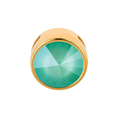 Slider with Rivoli Crystal Mint Green 12mm (ID 10x2mm) gold