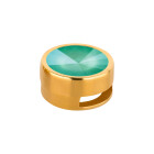 Slider with Rivoli Crystal Mint Green 12mm (ID 10x2mm) gold