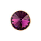 Slider with Rivoli Amethyst 12mm (ID 10x2mm) rose gold