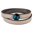 Slider oro rosa 14mm (ID 10x2mm) con Rivoli en Montana 12mm 24K chapado en oro rosa