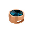Slider oro rosa 14mm (ID 10x2mm) con Rivoli en Montana 12mm 24K chapado en oro rosa