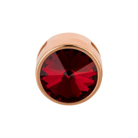 Slider or rose 14mm (ID 10x2mm) avec Rivoli en Siam 12mm...