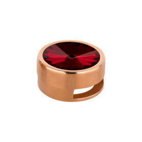 Slider rosegold 14mm (ID 10x2mm) mit Rivoli in Siam 12mm 24K rosé vergoldet