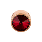 Slider rosegold 14mm (ID 10x2mm) mit Rivoli in Siam 12mm 24K rosé vergoldet