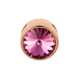 Slider rose gold 14mm (ID 10x2mm) with Rivoli in Rose...