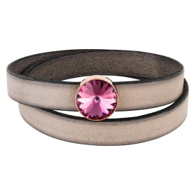 Slider rose gold 14mm (ID 10x2mm) with Rivoli in Rose...