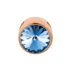 Slider rose gold 14mm (ID 10x2mm) with Rivoli in Light Sapphire 12mm 24K rose gold plated