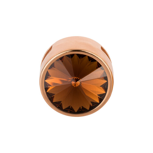 Passante con Rivoli Smoked Topaz 12mm (ID 10x2mm) oro rosa