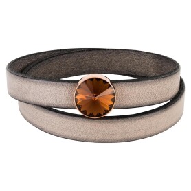 Slider with Rivoli Smoked Topaz 12mm (ID 10x2mm) rose gold