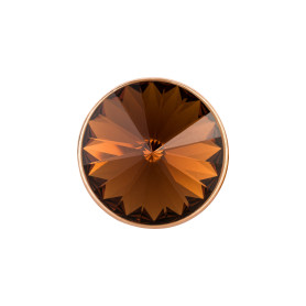 Slider rosegold 14mm (ID 10x2mm) mit Rivoli in Smoked Topaz 12mm 24K rosé vergoldet