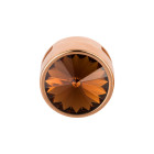 Slider rosegold 14mm (ID 10x2mm) mit Rivoli in Smoked Topaz 12mm 24K rosé vergoldet