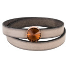 Slider rosegold 14mm (ID 10x2mm) mit Rivoli in Smoked Topaz 12mm 24K rosé vergoldet