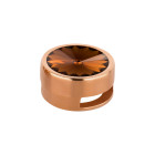 Slider rosegold 14mm (ID 10x2mm) mit Rivoli in Smoked Topaz 12mm 24K rosé vergoldet
