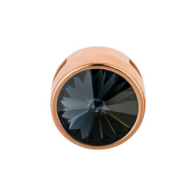 Slider with Rivoli Graphite 12mm (ID 10x2mm) rose gold