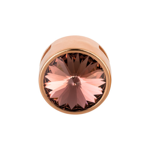 Slider rose gold 14mm (ID 10x2mm) with Rivoli in Blush Rose 12mm 24K rose gold plated