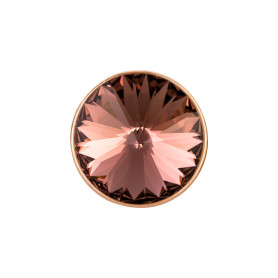 Slider rose gold 14mm (ID 10x2mm) with Rivoli in Blush Rose 12mm 24K rose gold plated