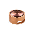 Slider rose gold 14mm (ID 10x2mm) with Rivoli in Blush Rose 12mm 24K rose gold plated