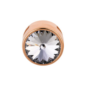 Slider with Rivoli Smoky Mauve 12mm (ID 10x2mm) rose gold