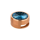 Slider with Rivoli Denim Blue 12mm (ID 10x2mm) rose gold