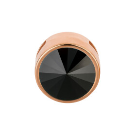 Slider with Rivoli Jet 12mm (ID 10x2mm) rose gold