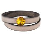 Slider rosegold 14mm (ID 10x2mm) mit Rivoli in Sunflower 12mm 24K rosé vergoldet