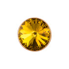 Slider rosegold 14mm (ID 10x2mm) mit Rivoli in Sunflower 12mm 24K rosé vergoldet