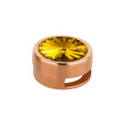 Slider rosegold 14mm (ID 10x2mm) mit Rivoli in Sunflower 12mm 24K rosé vergoldet