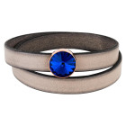 Slider rosegold 14mm (ID 10x2mm) mit Rivoli in Majestic Blue 12mm 24K rosé vergoldet