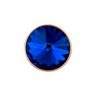 Slider rosegold 14mm (ID 10x2mm) mit Rivoli in Majestic Blue 12mm 24K rosé vergoldet