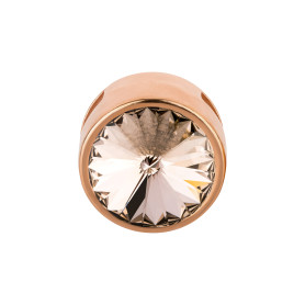 Slider oro rosa 14mm (ID 10x2mm) con Rivoli en Silk 12mm...