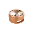 Slider oro rosa 14mm (ID 10x2mm) con Rivoli en Silk 12mm 24K chapado en oro rosa
