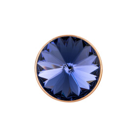 Slider with Rivoli Tanzanite 12mm (ID 10x2mm) rose gold