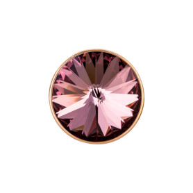 Curseur avec Crystal Antique Pink Rivoli 12mm (ID 10x2mm) or rose