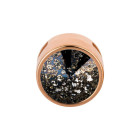 Slider rosegold 14mm (ID 10x2mm) mit Rivoli in Crystal Black Patina 12mm 24K rosé vergoldet