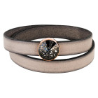 Slider rosegold 14mm (ID 10x2mm) mit Rivoli in Crystal Black Patina 12mm 24K rosé vergoldet