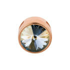 Slider with Rivoli Crystal Blue Shade 12mm (ID 10x2mm) rose gold