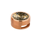 Cuenta redonda deslizable con Rivoli en Crystal Gold Patina 12mm (ID 10x2mm) de oro rosa