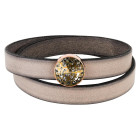 Slider rosegold 14mm (ID 10x2mm) mit Rivoli in Crystal Gold Patina 12mm 24K rosé vergoldet