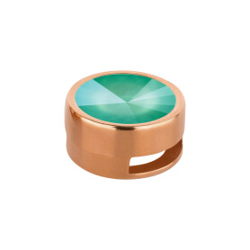Slider with Rivoli Crystal Mint Green 12mm (ID 10x2mm) rose gold