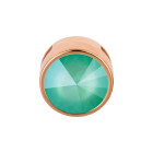 Slider with Rivoli Crystal Mint Green 12mm (ID 10x2mm) rose gold