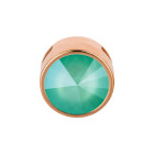 Slider or rose 14mm (ID 10x2mm) avec Rivoli en Crystal Mint Green 12mm 24K doré rose
