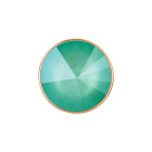Slider or rose 14mm (ID 10x2mm) avec Rivoli en Crystal Mint Green 12mm 24K doré rose
