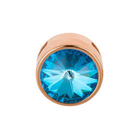 Slider rosegold 14mm (ID 10x2mm) mit Rivoli in Crystal...