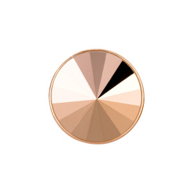 Slider oro rosa 14mm (ID 10x2mm) con Rivoli in Crystal Rose Gold 12mm 24K placcato oro rosa
