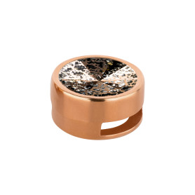 Slider rosegold 14mm (ID 10x2mm) mit Rivoli in Crystal Rose Patina 12mm 24K rosé vergoldet