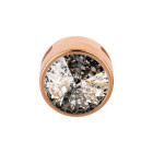 Slider or rose 14mm (ID 10x2mm) avec Rivoli en Crystal Silver Patina 12mm 24K doré rose