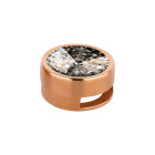 Slider or rose 14mm (ID 10x2mm) avec Rivoli en Crystal Silver Patina 12mm 24K doré rose