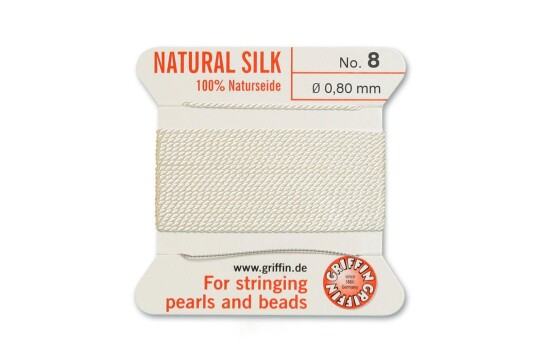 GRIFFIN seta perlata Bianco N°8 ø0,80mm