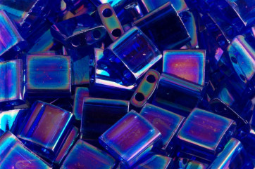 TL0177  Transparent Cobalt AB 5x5x1,9mm Miyuki Tila Beads
